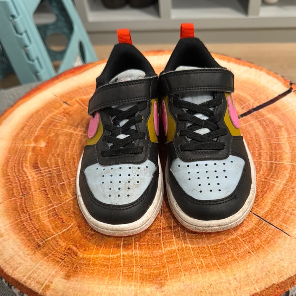 Kids Black and Pink Sneakers